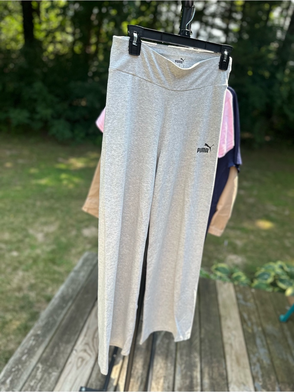 Puma Womens Light Gray Wide-Leg Active Pants